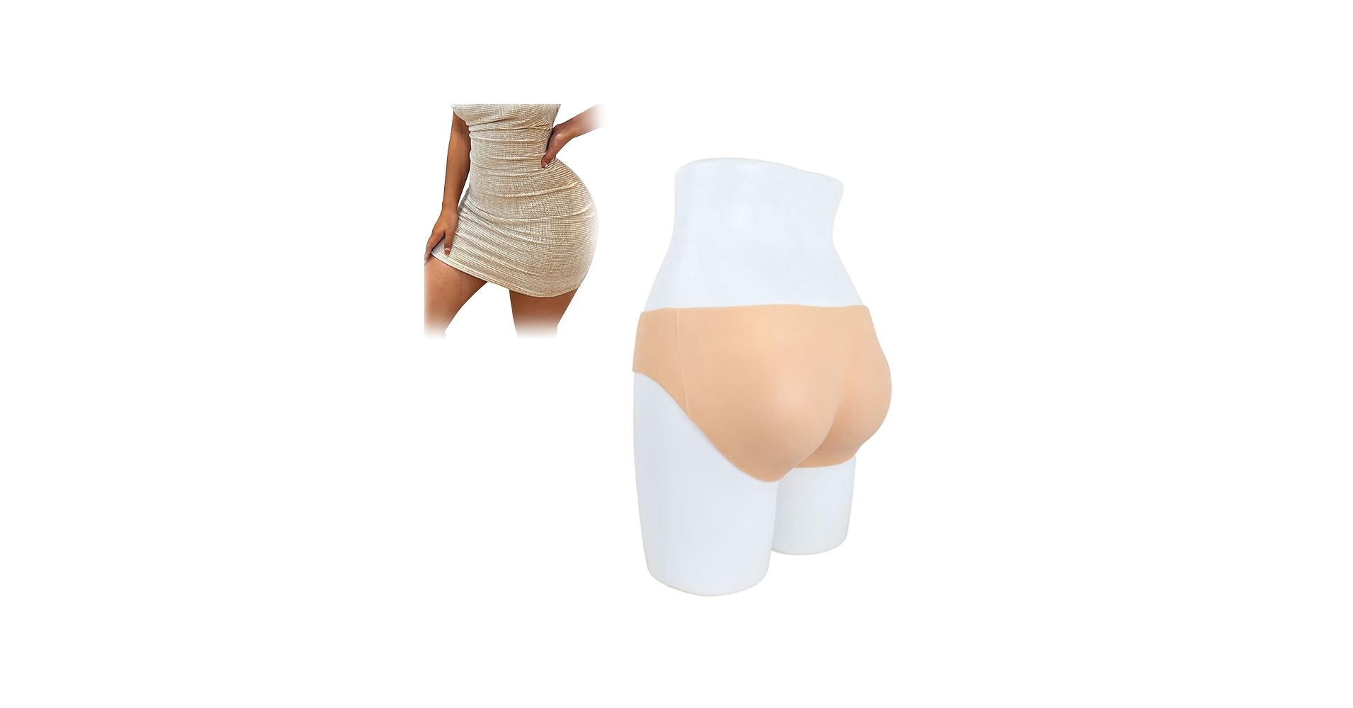 ZWSM Silicone Butt Pads Buttock Enhancer Underwear High Elastic Soft Artificial Hip Shaper Padded Panties for Women Shapewear,Ivory,One Size at Amazon Women's Clothing store